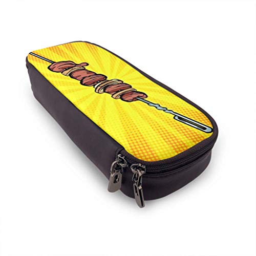 Estuche para lápices - Shashlik Shish Kebab Brocheta Barbacoa Caliente Estuche para lápices de alta capacidad Organizador de papelería Estuche multifunción para maquillaje de viaje, Estuche para lápi