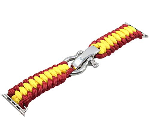 ESTUYOYA - Pulsera de Cuerda Compatible con Apple Watch Colores Bandera de España Transpirable Cierre de Seguridad Acero Inoxidable para Aventura 42mm 44mm Series 6/5 / 4/3 / 2/1 / SE/Nike+