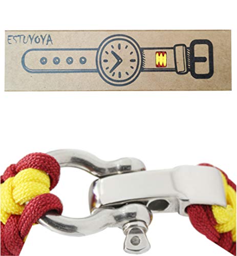 ESTUYOYA - Pulsera de Cuerda Compatible con Apple Watch Colores Bandera de España Transpirable Cierre de Seguridad Acero Inoxidable para Aventura 42mm 44mm Series 6/5 / 4/3 / 2/1 / SE/Nike+