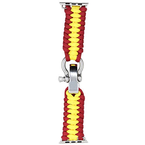 ESTUYOYA - Pulsera de Cuerda Compatible con Apple Watch Colores Bandera de España Transpirable Cierre de Seguridad Acero Inoxidable para Aventura 42mm 44mm Series 6/5 / 4/3 / 2/1 / SE/Nike+
