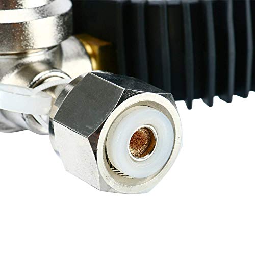 ETE ETMATE Regulador de CO2 de doble calibre para barril de cerveza de barril Regulador de cerveza 0-80 PSI Presión de trabajo, 0-3500 PSI Presión del tanque