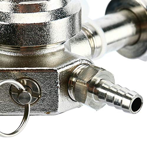 ETE ETMATE Regulador de CO2 de doble calibre para barril de cerveza de barril Regulador de cerveza 0-80 PSI Presión de trabajo, 0-3500 PSI Presión del tanque