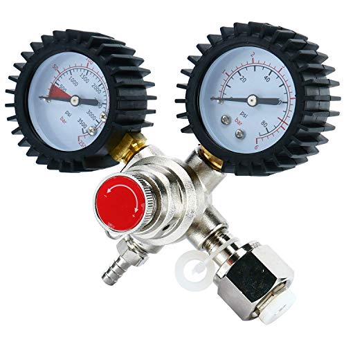 ETE ETMATE Regulador de CO2 de Doble Calibre para Cerveza de Barril Homebrew Kegerator W21.8