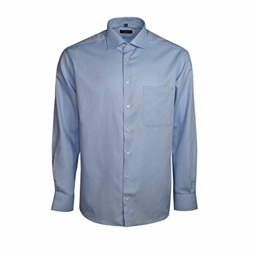 eterna Camisa de manga larga para hombre, ajuste cómodo, azul, camisa de negocios, oficina, ocio, camisas, no necesita planchado, algodón, XL/44