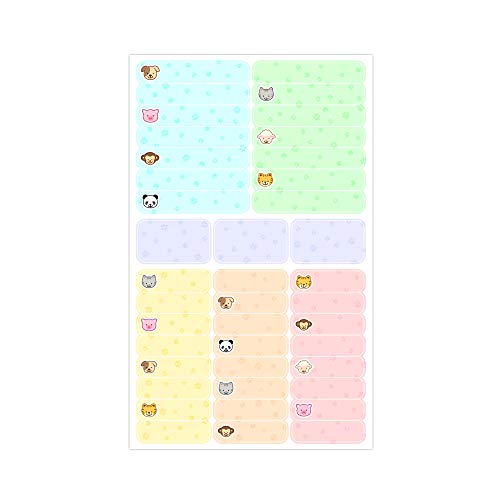 ETIKIDS 40 Etiquetas adhesivas laminadas personalizables multiusos, con iconos de animales (Funny Animales)