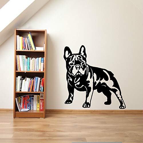 Etiqueta engomada del arte de la pared del vinilo del PERRO de BULLDOG FRANCÉS decoración para el hogar calcomanía de pared 56x57cm