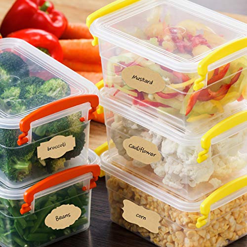 Etiquetas Adhesivas Kraft, 500pcs Etiquetas Adhesivas Hornear, Blanco Etiquetas Congelador, Etiquetas Autoadhesivas Tarros Alimentos para Botellas Mermelada, Frascos, Hecha a Mano, Oficina