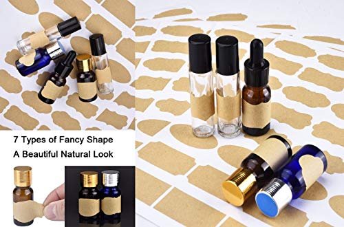 Etiquetas Kraft Etiqueta autoadhesiva de papel Kraft DIY Etiquetas adhesivas Kraft en blanco Etiquetas de regalo para tarros de albañil y decoración de regalo, 18 hojas (204 piezas)