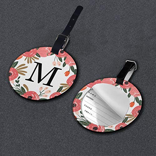 Etiquetas para Equipaje Bolso ID Tag Viaje Bolso De La Maleta Identifier Las Etiquetas Maletas Viaje Luggage ID Tag para Maletas Equipaje Letra M Guirnalda Floral Palabra 7