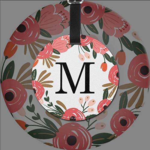 Etiquetas para Equipaje Bolso ID Tag Viaje Bolso De La Maleta Identifier Las Etiquetas Maletas Viaje Luggage ID Tag para Maletas Equipaje Letra M Guirnalda Floral Palabra 7