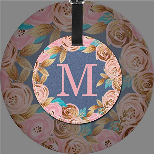Etiquetas para Equipaje Bolso ID Tag Viaje Bolso De La Maleta Identifier Las Etiquetas Maletas Viaje Luggage ID Tag para Maletas Equipaje Letra M Guirnalda Floral Palabra 6