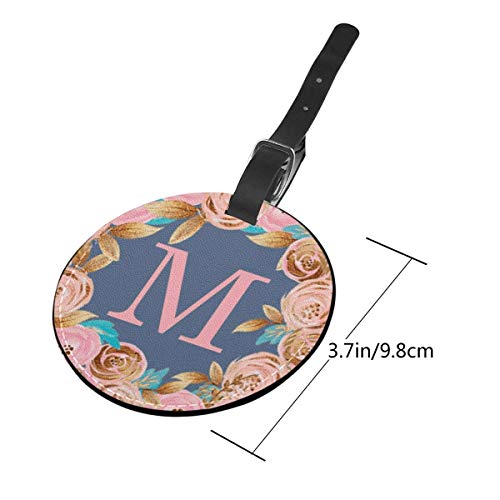 Etiquetas para Equipaje Bolso ID Tag Viaje Bolso De La Maleta Identifier Las Etiquetas Maletas Viaje Luggage ID Tag para Maletas Equipaje Letra M Guirnalda Floral Palabra 6