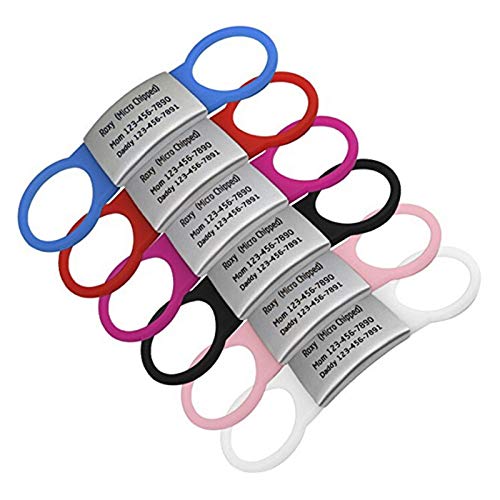 Etiquetas para perro, etiquetas personalizadas para nombre de mascota, etiqueta de identificación para perro, placa de identificación personalizada para mascotas, hecha de acero inoxidable y goma