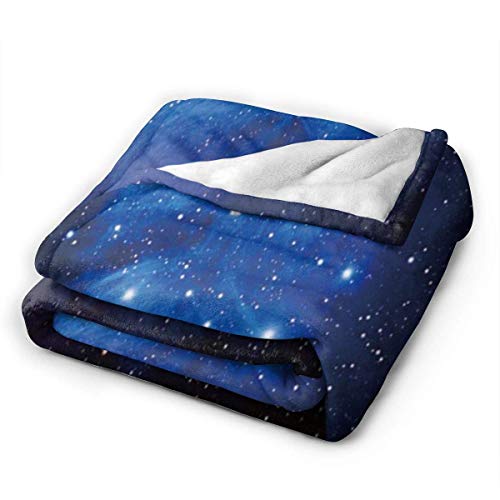 Etryrt Manta, Blanket Blue Galaxy Starry Sky Fleece Blanket Foldrable Throw Blanket Washable Couch Sofa Fuzzy Blanket Reversible Plush Blanket Beach Blanket for Home Office