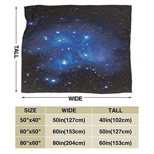 Etryrt Manta, Blanket Blue Galaxy Starry Sky Fleece Blanket Foldrable Throw Blanket Washable Couch Sofa Fuzzy Blanket Reversible Plush Blanket Beach Blanket for Home Office