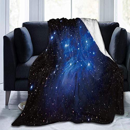 Etryrt Manta, Blanket Blue Galaxy Starry Sky Fleece Blanket Foldrable Throw Blanket Washable Couch Sofa Fuzzy Blanket Reversible Plush Blanket Beach Blanket for Home Office