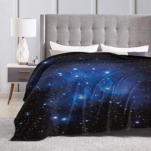 Etryrt Manta, Blanket Blue Galaxy Starry Sky Fleece Blanket Foldrable Throw Blanket Washable Couch Sofa Fuzzy Blanket Reversible Plush Blanket Beach Blanket for Home Office
