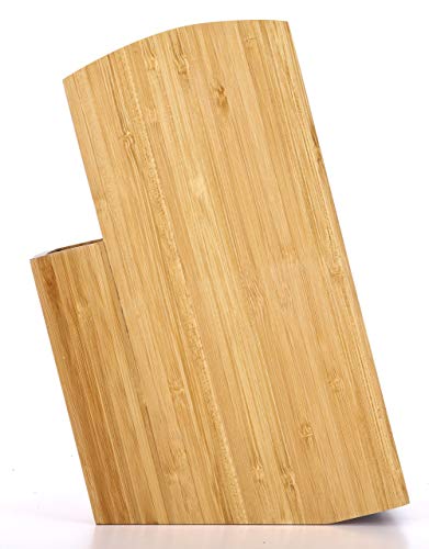 ETTU - Soporte Universal para Cuchillos sin Ranuras - 2 Bloques - Madera de Bambú - Extragrande, Dos Niveles - Almacenaje Seguro y Conveniente para Cuchillos y Utensilios Grandes y Pequeños