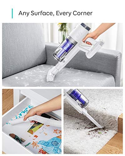 eufy de Anker, HomeVac S11 Go, aspiradora Escoba inalámbrica, Liviana, inalámbrica, Potencia de aspiración de 120 AW, batería extraíble, Limpieza Profunda Tanto para alfombras como para Suelos Duros