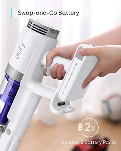 eufy HomeVac S11 Infinity, aspiradora escoba inalámbrica, liviana, inalámbrica, potencia de aspiración de 120 AW, limpieza profunda tanto para alfombras como para suelos duros(Blanco)