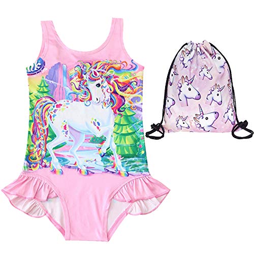 EuHigh Bañador para Niña Unicornio Traje de Baño Una Pieza Bikini Libre Regalo