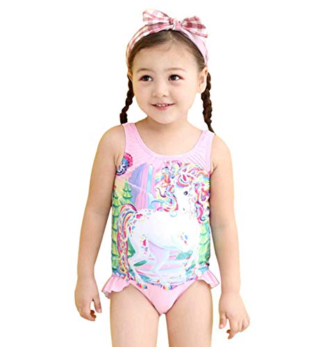 EuHigh Bañador para Niña Unicornio Traje de Baño Una Pieza Bikini Libre Regalo