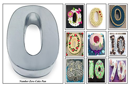 EURO TINS molde para tarta de cumpleaños de número pequeño CERO 0 (tamaño 25 x 18 cm - 5,5 cm de profundidad)
