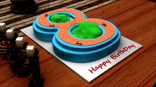 EURO TINS molde para tarta de cumpleaños de número pequeño OCHO 8 (tamaño 25 x 18 cm - 5,5 cm de profundidad)