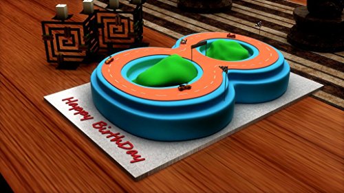 EURO TINS molde para tarta de cumpleaños de número pequeño OCHO 8 (tamaño 25 x 18 cm - 5,5 cm de profundidad)