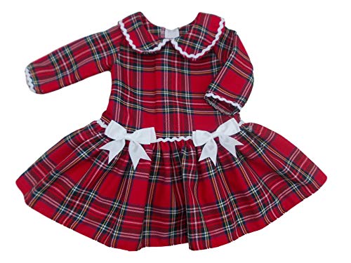 Eva Rose con Etiquetas. Vestido de tartán de Navidad para Fiesta de bebé y niña, Hecho en Reino Unido Rojo Rosso 3-4 Años