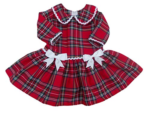 Eva Rose con Etiquetas. Vestido de tartán de Navidad para Fiesta de bebé y niña, Hecho en Reino Unido Rojo Rosso 3-4 Años