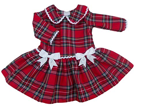 Eva Rose con Etiquetas. Vestido de tartán de Navidad para Fiesta de bebé y niña, Hecho en Reino Unido Rojo Rosso 3-4 Años