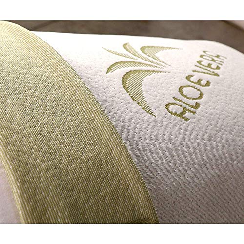 EvergreenWeb – Colchoncillo de Espuma viscoelástica Corrector Colchón Topper para Cama 80 x 200 h 7, con Espuma con Efecto Memoria, futón Enrollable, Sobrecolchón con Funda, Aloe Vera - Starless