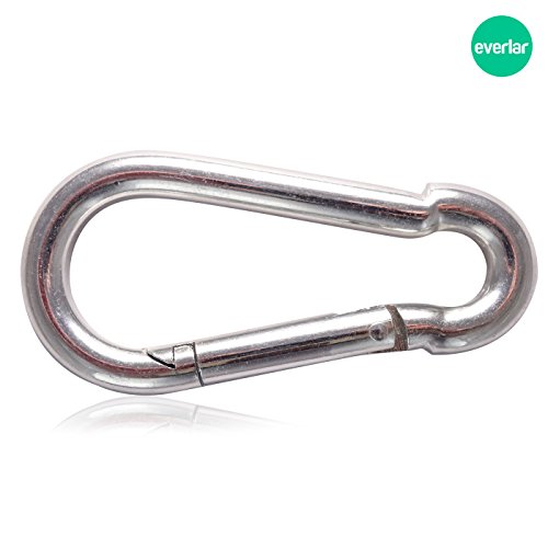 everlar® Set de mosquetones de 4 piezas I 6mm XS, 120kg I Fijación segura y fácil de saco de boxeo, parrilla giratoria, toldo, llave etc.