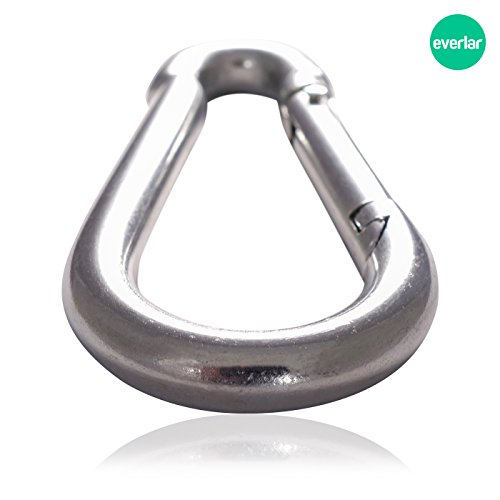 everlar® Set de mosquetones de 4 piezas I 6mm XS, 120kg I Fijación segura y fácil de saco de boxeo, parrilla giratoria, toldo, llave etc.