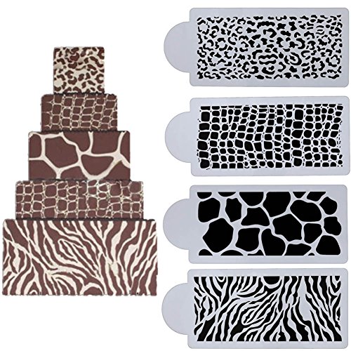 everpert 4 x animales piel para tartas plantilla para boda fondant para decoración de pasteles mold