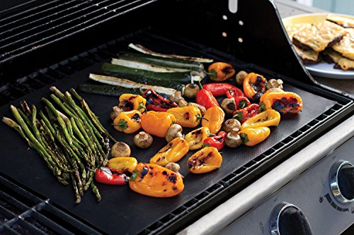 Everteco BBQ Mat, Estera de Barbacoa Barbacoa Mat Reutilizable Estera Antiadherente con Acabado de Teflón para Horno - 43x32cm (Set de 5)