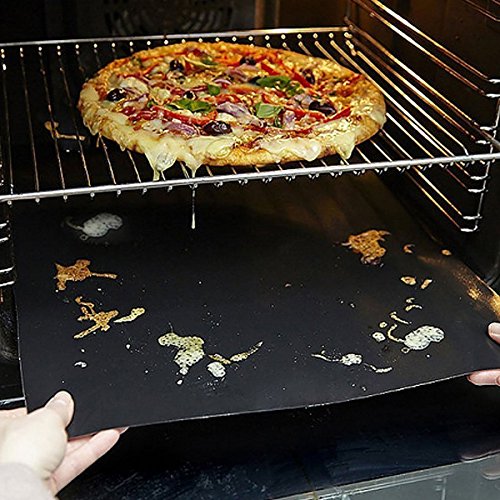 Everteco BBQ Mat, Estera de Barbacoa Barbacoa Mat Reutilizable Estera Antiadherente con Acabado de Teflón para Horno - 43x32cm (Set de 5)