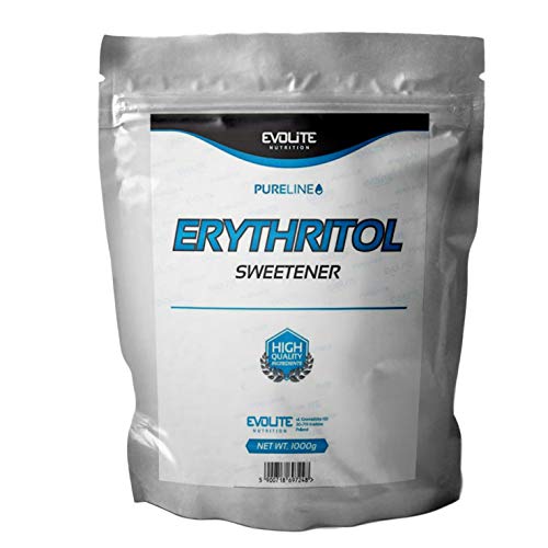 Evolite Nutrition - 100% edulcorante natural de eritritol - 1000 g - Polvo de azúcar glas con cero calorías.