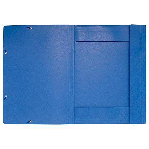 Exacompta 59507E Scotten Nature Future - Carpeta con 3 solapas y gomas de cartulina lustrada para A3, 216 g, azul, 32 x 44 cm