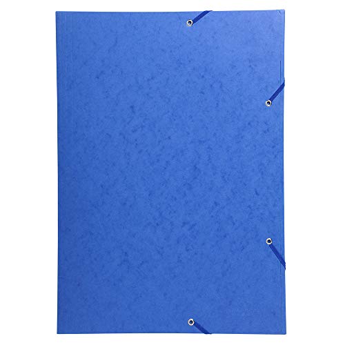 Exacompta 59507E Scotten Nature Future - Carpeta con 3 solapas y gomas de cartulina lustrada para A3, 216 g, azul, 32 x 44 cm