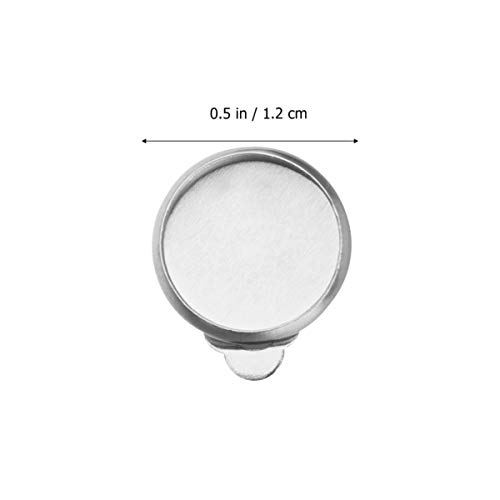 EXCEART 20pcs 12mm clip de la bandeja del clip del oído en el pendiente en blanco pendiente no perforado suministros accesorios para el oído plata
