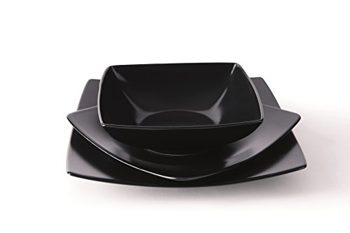 Excelsa Eclipse Servicio de platos, cerámica, Negro