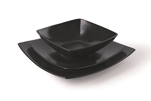 Excelsa Eclipse Servicio de platos, cerámica, Negro