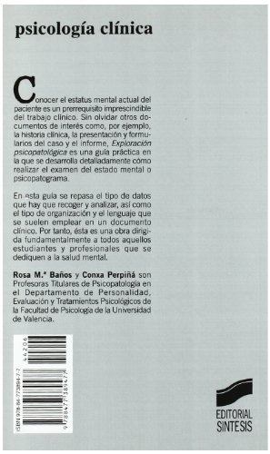 Exploración psicopatológica: 6 (Psicología clínica. Guías técnicas)