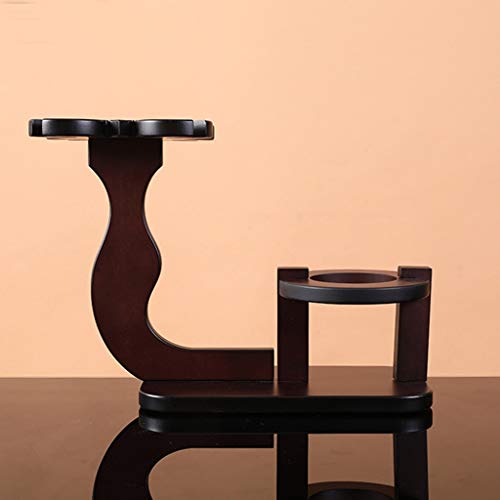 Expositor de vino de madera maciza desmontable con soporte for copa for 1 botella de vino y 4 tazas for sala de estar, dormitorio, comedor, bar, club, bar, sala de recepción de la empresa, bodega