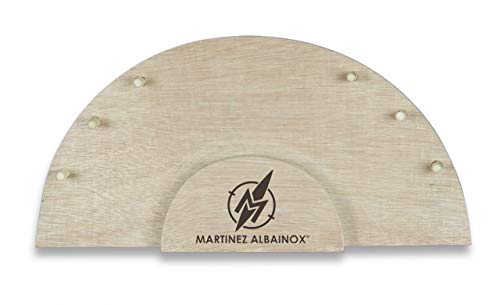 Expositor peana de Madera para cuchilleria 6 Navajas para Caza, Pesca, Camping, Outdoor, Supervivencia y Bushcraft Albainox 90087 + Portabotellas de regalo