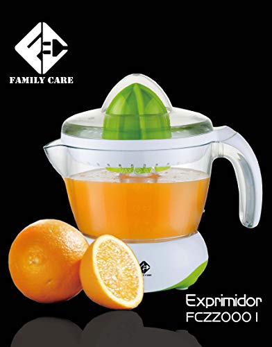 Exprimidor eléctrico de naranjas para zumo Family Care, jarra libre de BPA con 700ml, boquilla antigoteo, accesorios desmontables apto para lavavajillas, potencia 40W