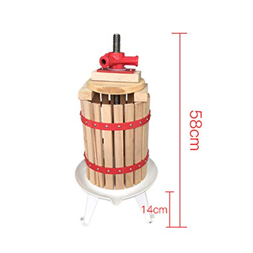 Exprimidor Manual De Prensa Vino, Fruta Sidra Roble Incluyendo Baya Potencia La Puré Madera para Pulpa UVA Mecánica,A