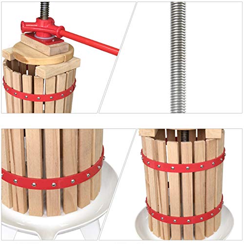 Exprimidor Manual De Prensa Vino, Fruta Sidra Roble Incluyendo Baya Potencia La Puré Madera para Pulpa UVA Mecánica,A